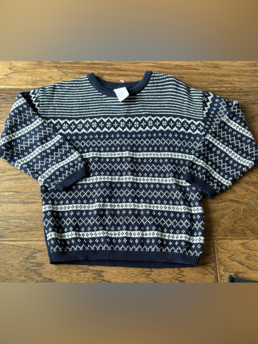 H&M Navy & White Fair Isle Knit Sweater